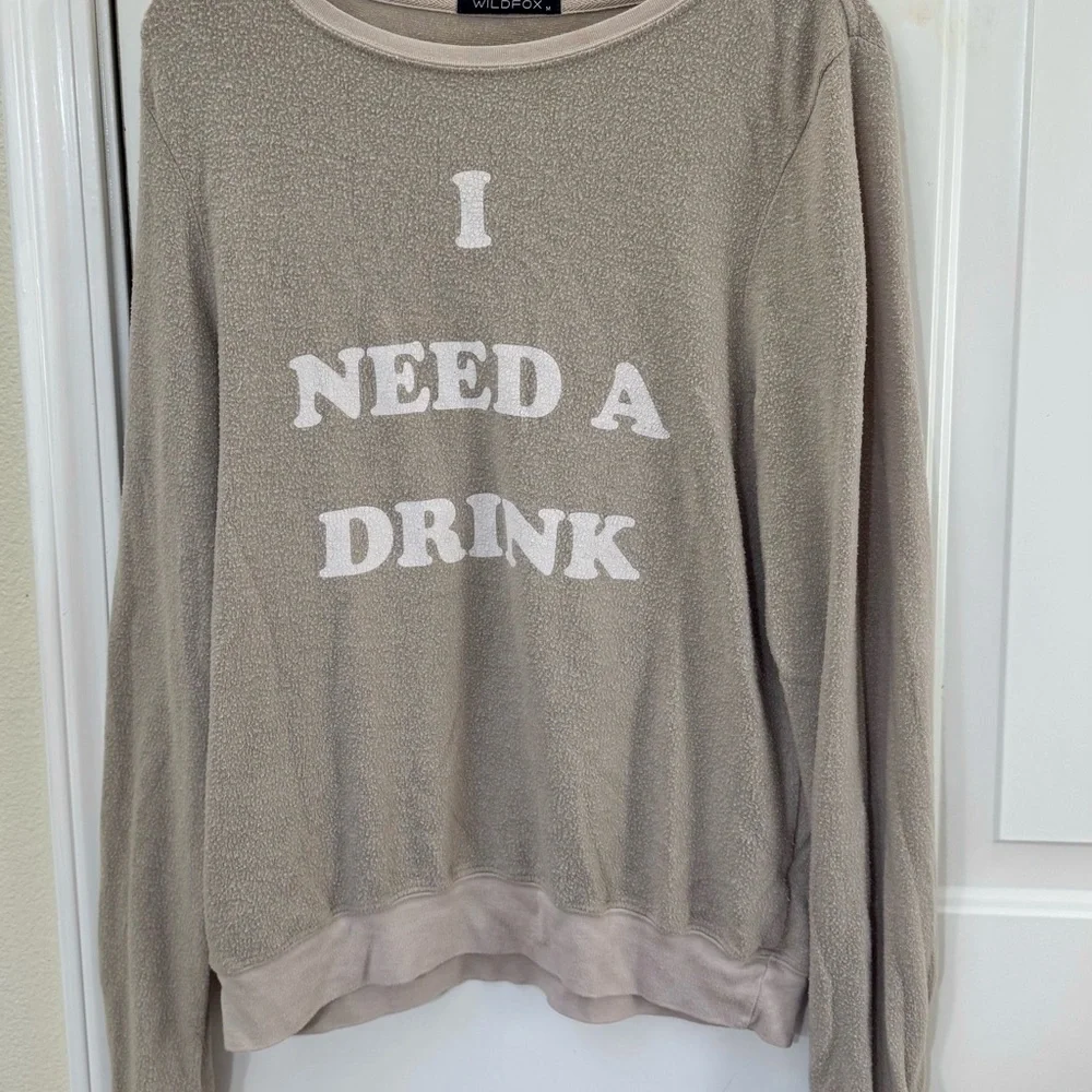 Wildfox Women's Tan Graphic Sweatshirt size Medium - Picture 2 of 5